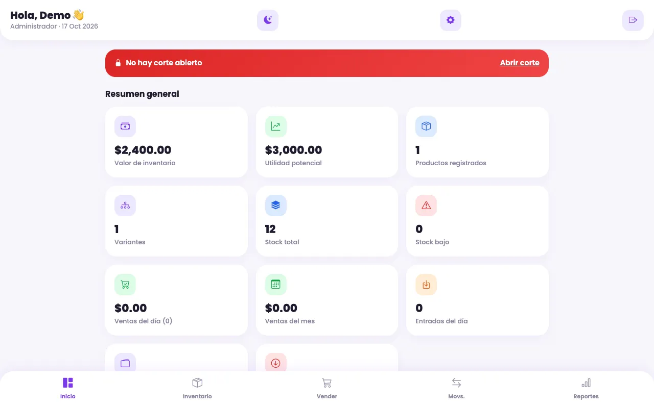 Captura de Control de Inventario Alpha