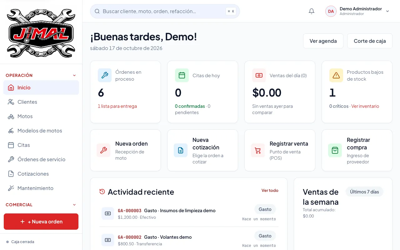 Captura de Refaccionaria Jimal